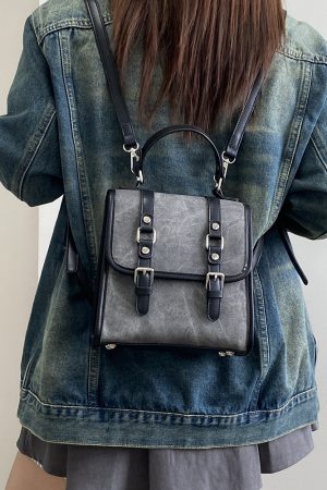 Korean Retro Women's Tote Bag - Versatile Dual-Use Small Backpack for College Style - 2025 Niche Design