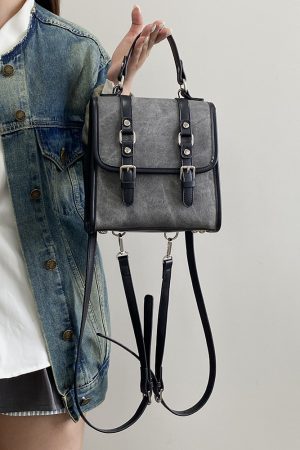 Korean Retro Women's Tote Bag - Versatile Dual-Use Small Backpack for College Style - 2025 Niche Design