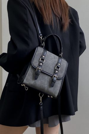 Korean Retro Women's Tote Bag - Versatile Dual-Use Small Backpack for College Style - 2025 Niche Design