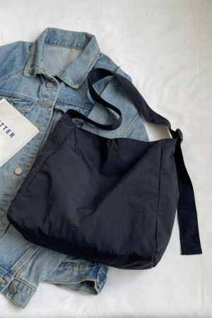 Korean-Style Artistic Canvas Tote Bag for Women - Trendy Crossbody Bag for Summer 2025, Casual Fashion Essential