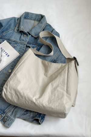 Korean-Style Artistic Canvas Tote Bag for Women - Trendy Crossbody Bag for Summer 2025, Casual Fashion Essential