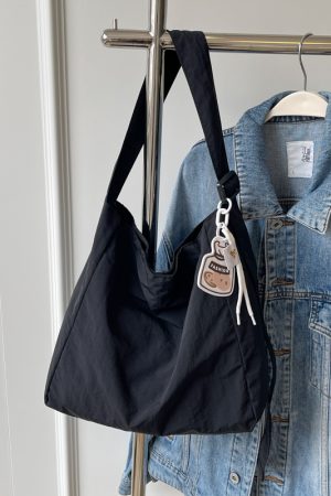 Korean-Style Artistic Canvas Tote Bag for Women - Trendy Crossbody Bag for Summer 2025, Casual Fashion Essential