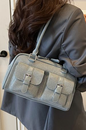 Korean Style Casual Shoulder Bag for Work Commute, Spring 2025, High-End Feel, Multiple Pockets, Versatile Everyday Use
