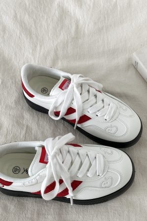 Korean Style Green Apple Training Shoes for Women - 2025 Casual White Sneakers, Versatile A-Gan Board Shoes