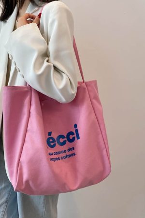 Korean Style Harajuku Canvas Tote Bag for Women, 2025 Large Capacity Simple Japanese Design, Versatile Shoulder Bag