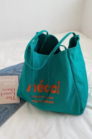 Korean Style Harajuku Canvas Tote Bag for Women, 2025 Large Capacity Simple Japanese Design, Versatile Shoulder Bag