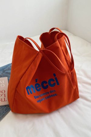 Korean Style Harajuku Canvas Tote Bag for Women, 2025 Large Capacity Simple Japanese Design, Versatile Shoulder Bag