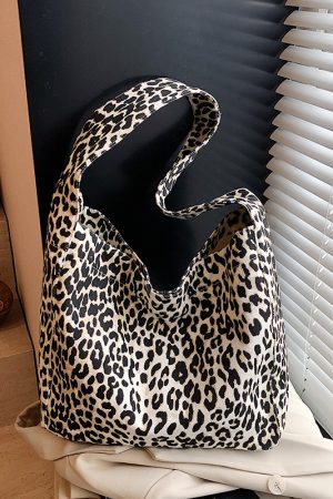 Korean Style High-End Leopard Print Shoulder Bag for Women - 2025 Summer Large Capacity Commuting Tote Bag