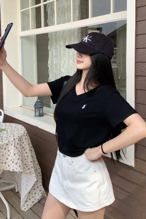 Korean Style High Waist White A-Line Denim Skirt Shorts for Women - Slimming, Versatile Summer Fashion with Pockets