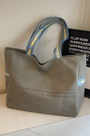 Korean-Style Large Capacity Canvas Tote Bag for Women, 2025 New Model, Perfect for Short Trips and Commuting