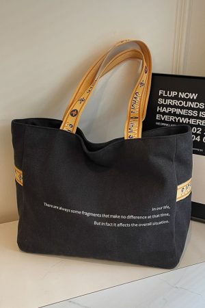 Korean-Style Large Capacity Canvas Tote Bag for Women, 2025 New Model, Perfect for Short Trips and Commuting