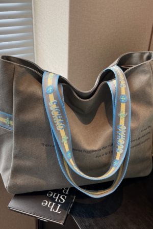 Korean-Style Large Capacity Canvas Tote Bag for Women, 2025 New Model, Perfect for Short Trips and Commuting