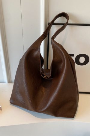 Korean Style Large-Capacity Shoulder Bag for Women - Retro Versatile Tote for Work and Commuting - Autumn Winter 2025 Collection