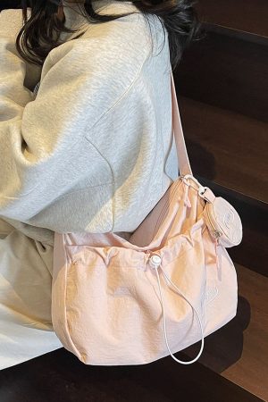 Korean Style Large Capacity Tote Bag - Trendy Nylon Dumpling Shoulder Bag for Casual Spring 2025 Fashion