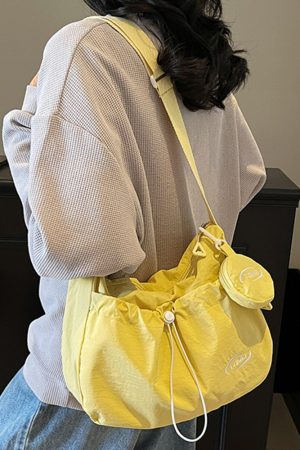 Korean Style Large Capacity Tote Bag - Trendy Nylon Dumpling Shoulder Bag for Casual Spring 2025 Fashion