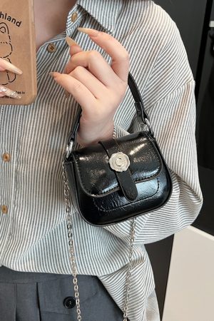 Korean-Style Mini Coin Purse Handbag for Women - 2025 High-End Single Shoulder Crossbody Saddle Bag