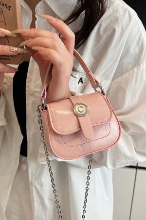 Korean-Style Mini Coin Purse Handbag for Women - 2025 High-End Single Shoulder Crossbody Saddle Bag
