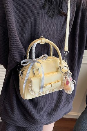 Korean-Style Minimalist Bow Single-Shoulder Crossbody Bag for Women - 2025 Summer High-End Small Square Commuter Bag