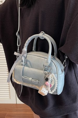 Korean-Style Minimalist Bow Single-Shoulder Crossbody Bag for Women - 2025 Summer High-End Small Square Commuter Bag