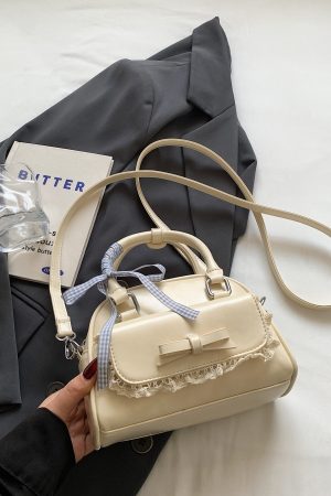 Korean-Style Minimalist Bow Single-Shoulder Crossbody Bag for Women - 2025 Summer High-End Small Square Commuter Bag