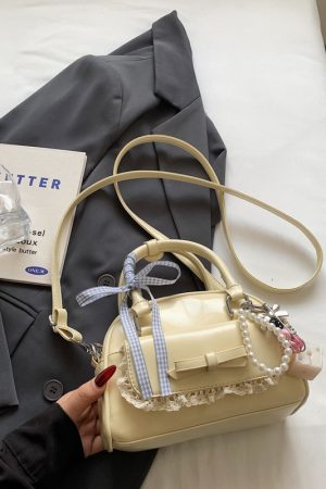 Korean-Style Minimalist Bow Single-Shoulder Crossbody Bag for Women - 2025 Summer High-End Small Square Commuter Bag