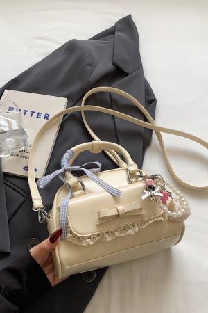 Korean-Style Minimalist Bow Single-Shoulder Crossbody Bag for Women - 2025 Summer High-End Small Square Commuter Bag