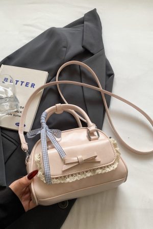 Korean-Style Minimalist Bow Single-Shoulder Crossbody Bag for Women - 2025 Summer High-End Small Square Commuter Bag