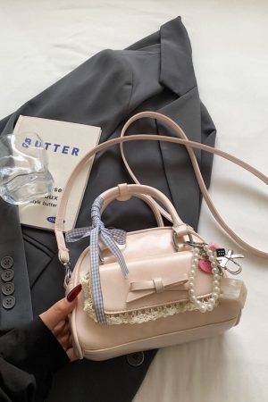 Korean-Style Minimalist Bow Single-Shoulder Crossbody Bag for Women - 2025 Summer High-End Small Square Commuter Bag