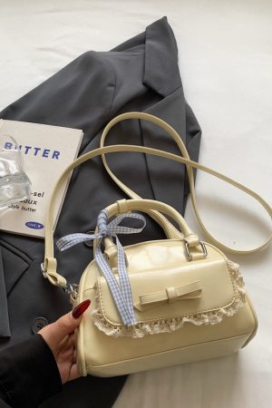 Korean-Style Minimalist Bow Single-Shoulder Crossbody Bag for Women - 2025 Summer High-End Small Square Commuter Bag