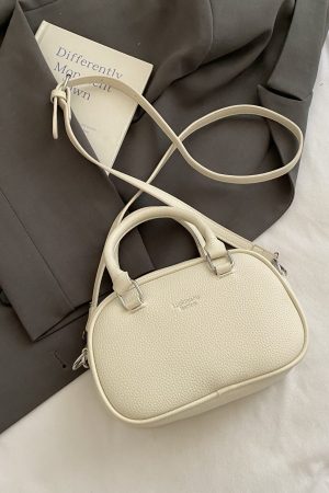 Korean-Style Minimalist Casual Tote Bag for Women - Small Square Crossbody Bowling Bag for Summer 2025