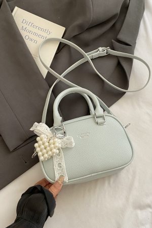 Korean-Style Minimalist Casual Tote Bag for Women - Small Square Crossbody Bowling Bag for Summer 2025