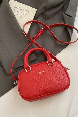 Korean-Style Minimalist Casual Tote Bag for Women - Small Square Crossbody Bowling Bag for Summer 2025