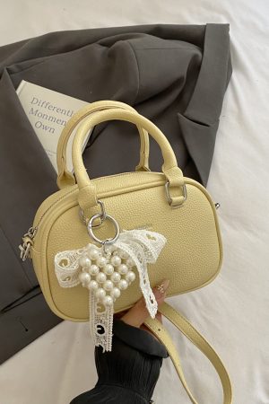 Korean-Style Minimalist Casual Tote Bag for Women - Small Square Crossbody Bowling Bag for Summer 2025