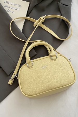 Korean-Style Minimalist Casual Tote Bag for Women - Small Square Crossbody Bowling Bag for Summer 2025