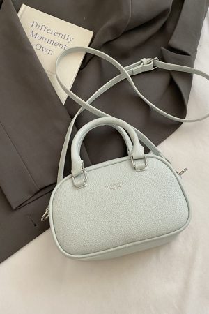 Korean-Style Minimalist Casual Tote Bag for Women - Small Square Crossbody Bowling Bag for Summer 2025