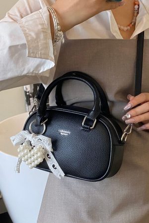 Korean-Style Minimalist Casual Tote Bag for Women - Small Square Crossbody Bowling Bag for Summer 2025