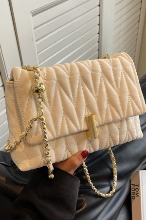 Korean-Style Minimalist Casual Women's Diamond-Patterned Small Square Bag - High-End Niche Shoulder Bag for Spring/Summer 2025