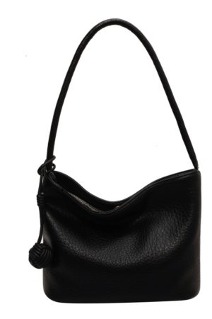 Korean-Style Minimalist Large-Capacity Tote Bag for Women, 2025 Trendy Lychee Pattern Underarm Handbag