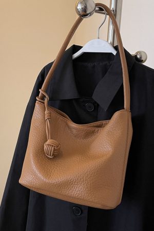 Korean-Style Minimalist Large-Capacity Tote Bag for Women, 2025 Trendy Lychee Pattern Underarm Handbag
