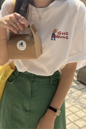 Korean Style Plus Size Loose Fit Cotton T-Shirt for Women - Summer 2025 Short Sleeve Versatile Basic Top