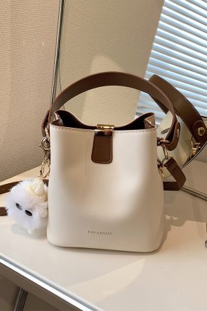 Korean-Style Retro Bucket Handbag for Women - Trendy Versatile Shoulder Bag for Spring/Summer 2025 High-End Fashion