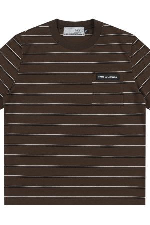 Korean-Style Retro Striped Slim-Fit Short Sleeve T-Shirt for Spring and Summer â€“ 90s Miu-Inspired Fashion Top