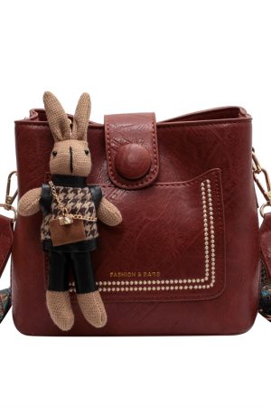 Korean Style Retro Wide Shoulder Strap Crossbody Bag for Women - Versatile Spring/Summer 2025 High-End Bucket Bag