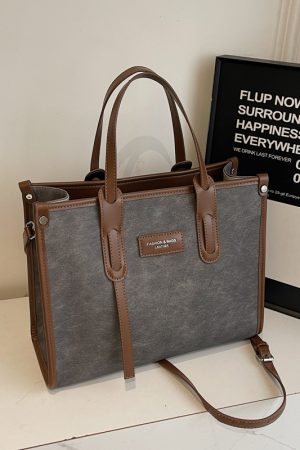 Korean-Style Ripped Denim Tote Bag for Women - Large Capacity Shoulder Crossbody Bag for Commuting - 2025 Fashion Trend