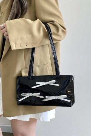 Korean Style Sweet Bow Design Women's Underarm Bag - Small Handheld Shoulder Bag for 2025 Fashion Trends