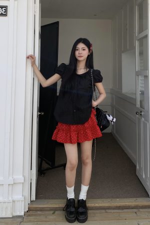 Korean Style Sweet Puff Sleeve Shirt for Women - Summer Slim Fit Versatile Short Sleeve Top, Perfect for Y2K and Casual Wear