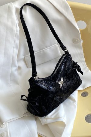 Korean Style Women's Bow Underarm Bag - Sweet Cool Crossbody Handbag for 2025 Fashion Trends