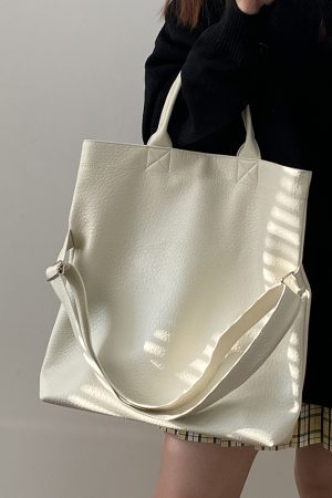 Korean Style Women's Large Capacity Tote Bag - Handheld Commuting Shoulder Crossbody Bag for Everyday Use