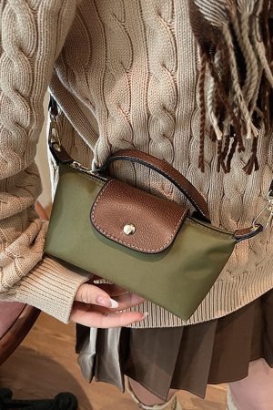 Korean-Style Women's Mini Phone Bag - Trendy High-End Nylon Crossbody Handbag for 2025 Fashion