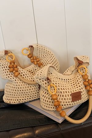 Korean-Style Woven Underarm Bag, Casual Straw Shoulder Bag for Summer 2025, Large Capacity Minimalist Seaside Vacation Accessory